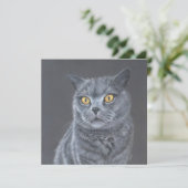 Katze Grußkarte. Feiertagskarte (Stehend Vorderseite)