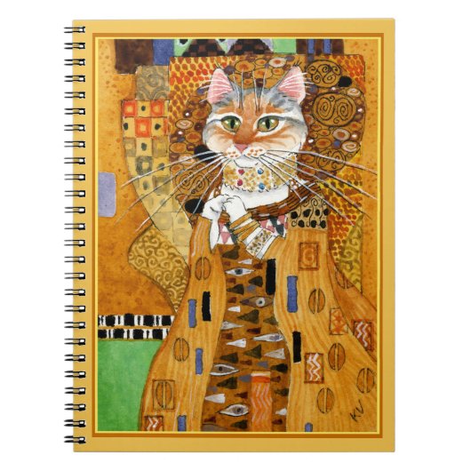 Katze Gustav Klimt niedliches Spoofnotizbuch Notizblock (Vorderseite)