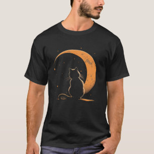 Katze Halbmond Schwarzer Mond Sailor T-Shirt