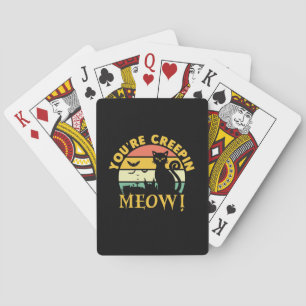 Katze Halloween du bist Creepin Meow Spielkarten