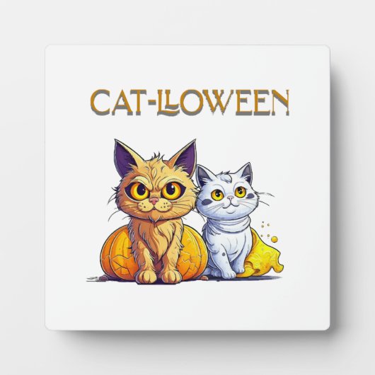 Katze Halloween Fotoplatte (Vorderseite)