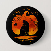 KATZE HALLOWEEN KOSTEN PUMPKIN KATZKATZEN FALLSEEN BUTTON (Vorderseite)