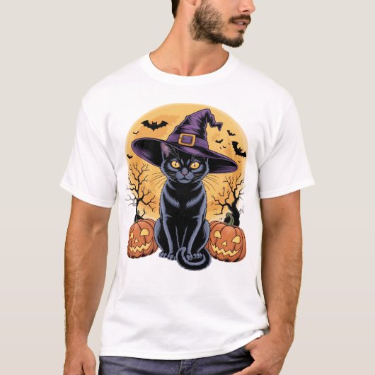 Katze Halloween Kürbis Essential T-Shirt (Vorderseite)