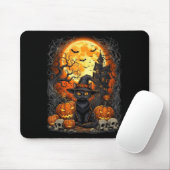 Katze Halloween Kürbis Schwarz Mousepad (Mit Mouse)