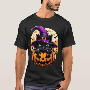 Katze Halloween Kürbis Schwarze Katze Performance T-Shirt