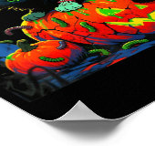 Katze Halloween Kürbis Schwarze Katze Poster (Ecke)