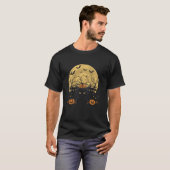 Katze Halloween Mond T-Shirt (Vorne ganz)