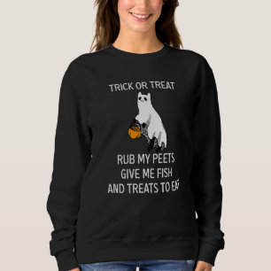 Katze Halloween Süßes oder Saures Reibe Meine Pfot Sweatshirt