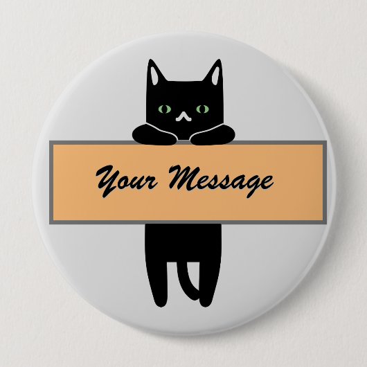 Katze hält ein Schild mit Ihrer Nachricht Button B (Vorderseite)