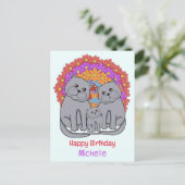 Katze. Happy Birthday Feiertagspostkarte (Stehend Vorderseite)