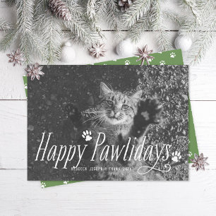 Katze Happy Pawlidays Haustier Feiertagskarte