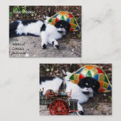 KATZE, HARLEQUIN HAT UND VINTAGE DAMPFLOKOMOTIVE VISITENKARTE (Vorne/Hinten)