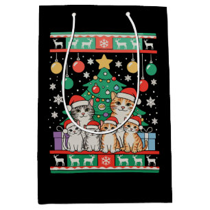 Katze hässliche Weihnachtsbaumlichter Xmas Ferien Mittlere Geschenktüte