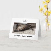 Katze hat den Geburtstagskuchen gegessen! Karte (Gelbe Blume)