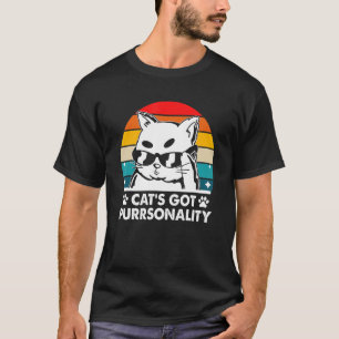 Katze hat Persönlichkeit Katzen Sprüche Kitten Zit T-Shirt