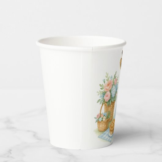 Katze hat Picknick in ihrem Garten Pappbecher (Rechts)