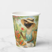 Katze hat Picknick Pappbecher (Vorderseite)