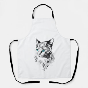 Katze Haustier Natur Illustration Art Tattoo Schürze