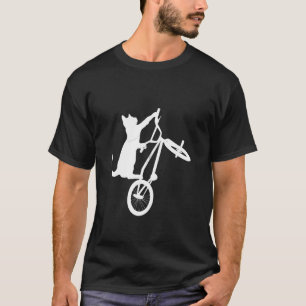 Katze Haustier Radfahren Silhouette Fahrrad Radfah T-Shirt