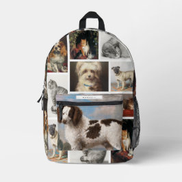 Katze Haustiere 8 Foto Portrait Collage Keepake Bedruckter Rucksack