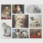 Katze Haustiere 8 Foto Portrait Collage Keepake Geschenkpapier (Flach)