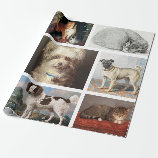 Katze Haustiere 8 Foto Portrait Collage Keepake Geschenkpapier (Ungerollt)