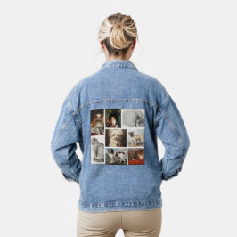 Katze Haustiere 8 Foto Portrait Collage Keepake Jeansjacke