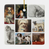 Katze Haustiere 8 Foto Portrait Collage Keepake Keramikornament (Rückseite)