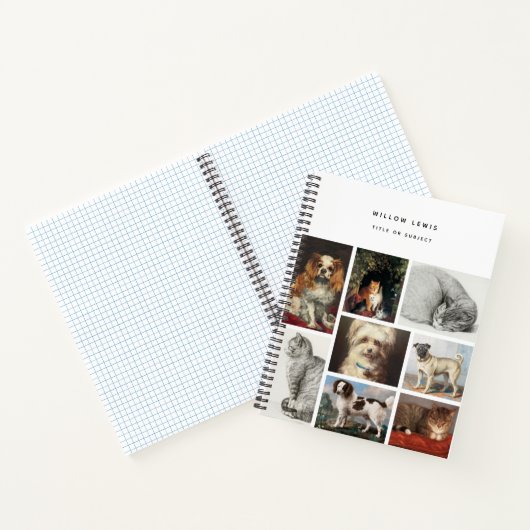 Katze Haustiere 8 Foto Portrait Collage Keepake Notizblock (Innenseite)