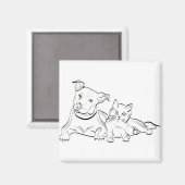 Katze Haustiere Silhouette Tier Magnet (Vorderseite/Rückseite)