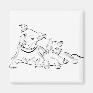 Katze Haustiere Silhouette Tier Magnet