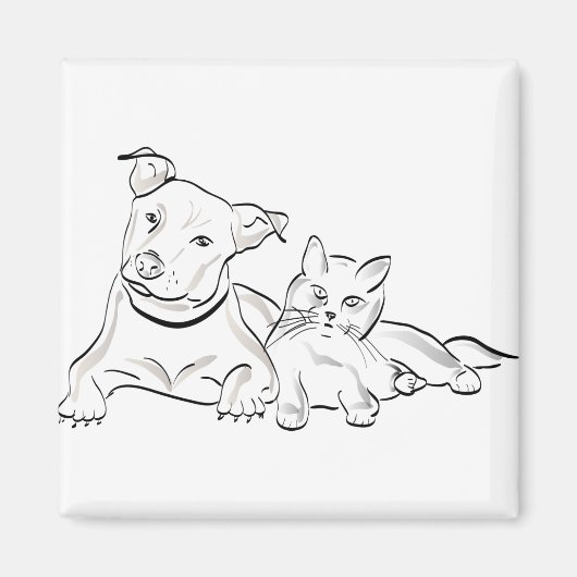 Katze Haustiere Silhouette Tier Magnet (Vorne)