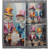 Katze - Herbst Duschvorhang (Vorderseite)