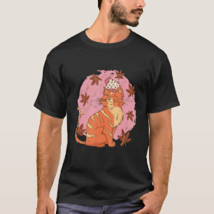 Katze Herbstblätter T-Shirt