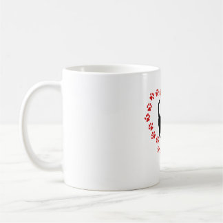 Katze & Herz aus Katzenpfoten Kaffeetasse