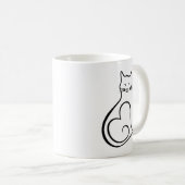Katze - Herz Kaffeetasse (VorderseiteRechts)