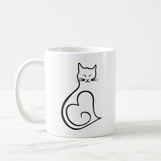 Katze - Herz Kaffeetasse (Links)