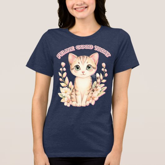 Katze heute gut drauf Tri-Blend shirt (Vorderseite)