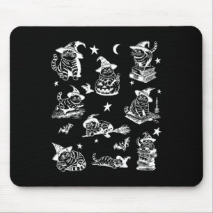 Katze Hexe Halloween Katze Kürbis Salem Hexenkatze Mousepad