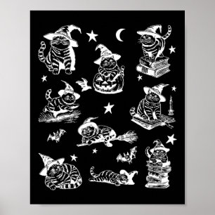 Katze Hexe Halloween Katze Kürbis Salem Hexenkatze Poster