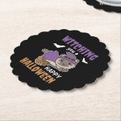 Katze Hexen, die dir ein glückliches Halloween abh Untersetzer (angewinkelt)
