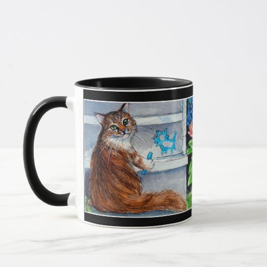 Katze Hobozeichen, nette Dame lebt hier Tasse (Links)
