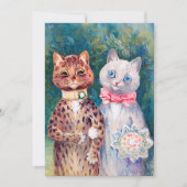 Katze Hochzeit, Ehe, Braut, Louis Wain Einladung (Vorderseite)