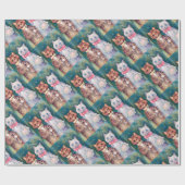 Katze Hochzeit, Ehe, Braut, Louis Wain Geschenkpapier (Flach)