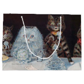 Katze Hochzeit, Ehe, Braut, Louis Wain Große Geschenktüte (Rückseite)