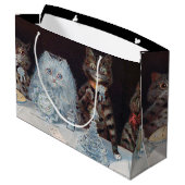 Katze Hochzeit, Ehe, Braut, Louis Wain Große Geschenktüte (Rückseite Schrägansicht)