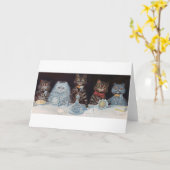 Katze Hochzeit, Ehe, Braut, Louis Wain Karte (Gelbe Blume)