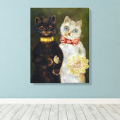 Katze Hochzeit, Ehe, Braut, Louis Wain Leinwanddruck (Insitu (Holzboden))