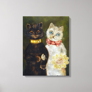 Katze Hochzeit, Ehe, Braut, Louis Wain Leinwanddruck