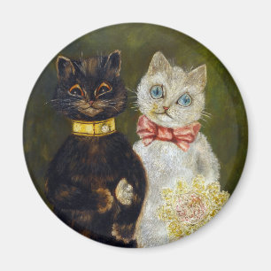 Katze Hochzeit, Ehe, Braut, Louis Wain Magnet